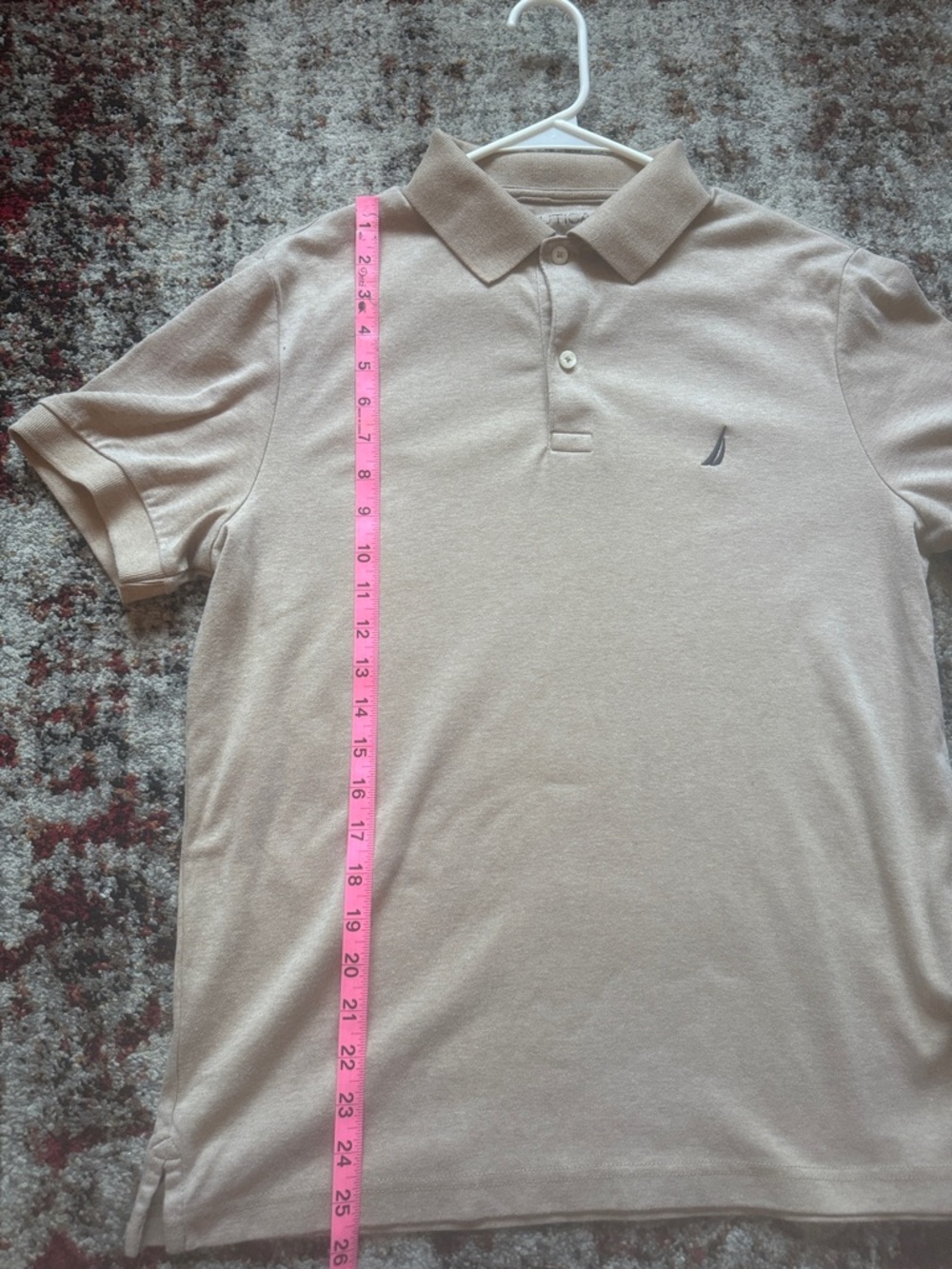 Nautica Men's Size M Slim Fit Light Beige Polo with Embroidered Logo - Picture 5 of 5